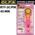 OLFA Rotary Splash Cutter 45mm Blade R/l Handed Pink